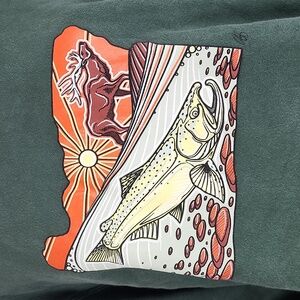Benchmade Oregon Custom Green Salmon and Elk Thick Graphic Pullover Hoodie